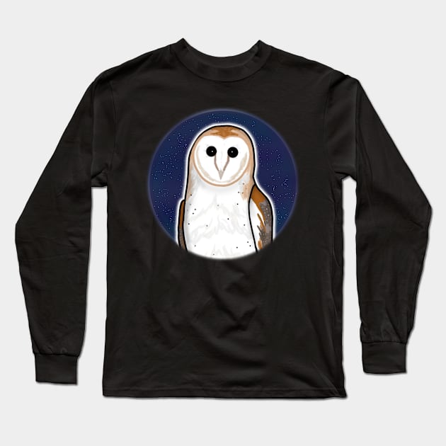 Starry Sky Barn Owl (Large Print) Long Sleeve T-Shirt by Aeriskate